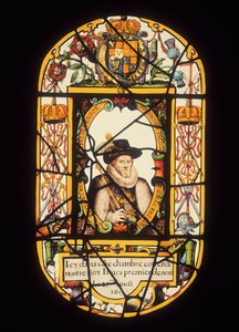 Portræt af James I (1566-1625) 1619 (glas) af English School